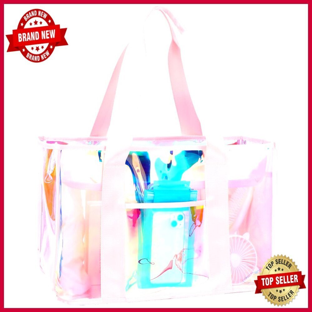 Large Waterproof Tote Bag with Zipper Closure for Beach Pool Travel